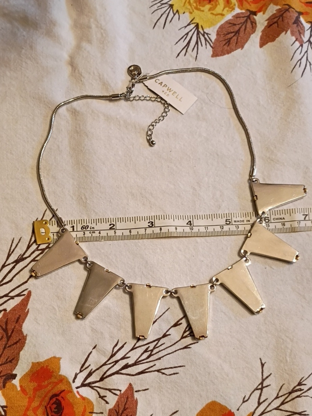Silver Geometric Flag Necklace